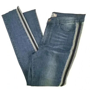 Lolo Women's Ankle Jeans Size 11 Blue Side Stripe Stretch Denim